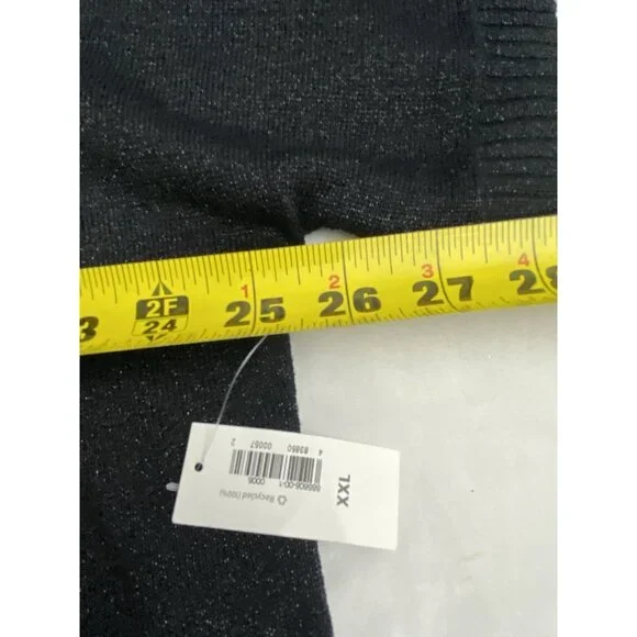 Old Navy Womans Black Glitter Size XXL Dolman Short Sleeve Top NWT Festival - Picture 4 of 10